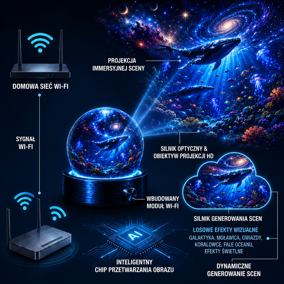 BVJ® 2026 PRO MAX 5D inteligentny projektor światła 🌎 Stwórz ponad 100 wciągających światów z kontrolą Bluetooth i efektami dźwiękowymi