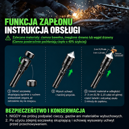 Billhol® 💥 Superjasna taktyczna latarka survivalowa Ultimate · Ponad 2 mln sprzedanych sztuk · 80× jaśniejsza · Do 120 godz. pracy · Wojskowa technologia LED COB 🔦