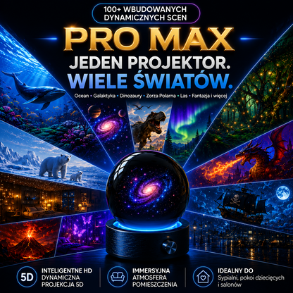 BVJ® 2026 PRO MAX 5D inteligentny projektor światła 🌎 Stwórz ponad 100 wciągających światów z kontrolą Bluetooth i efektami dźwiękowymi