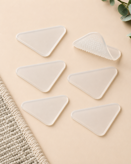 Triangle Rug Gripper Pads – Non-Slip Carpet Corner Stickers for Rugs, Mats & Floor Runners