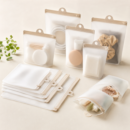 Frosted Zipper Storage Pouches