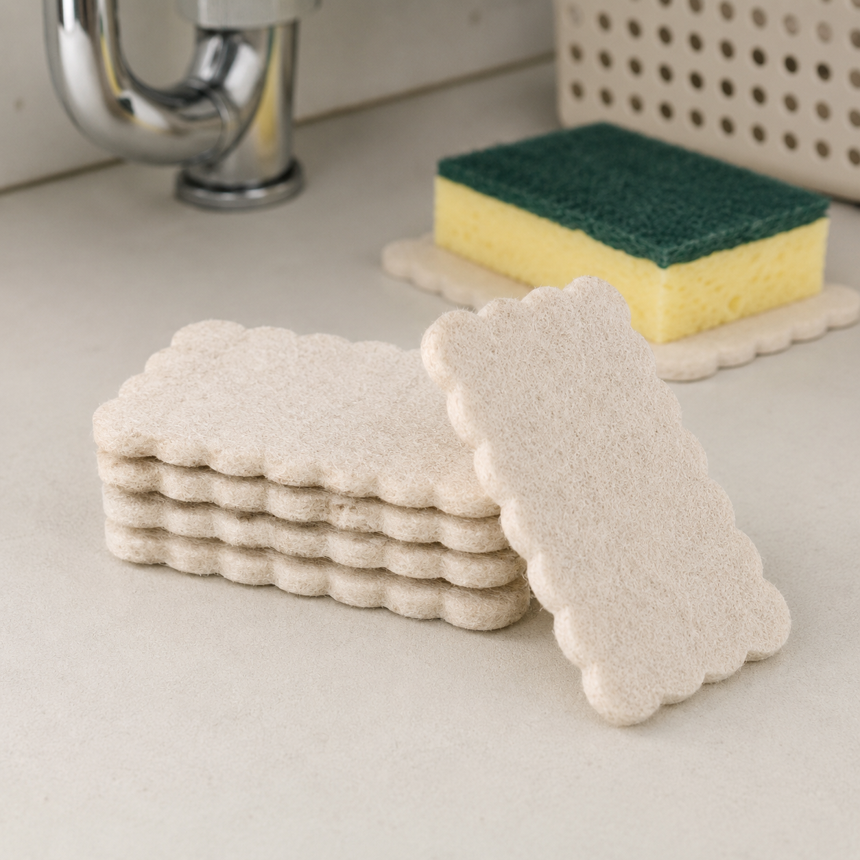 Scalloped Absorbent Sink Mats