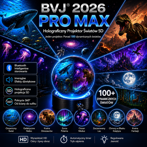 BVJ® 2026 PRO MAX 5D inteligentny projektor światła 🌎 Stwórz ponad 100 wciągających światów z kontrolą Bluetooth i efektami dźwiękowymi