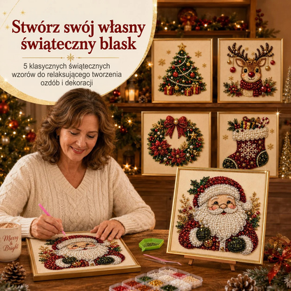 ✨ Zestaw do tworzenia świątecznych obrazów z perełek 3D – Relaksująca kreatywna zabawa DIY