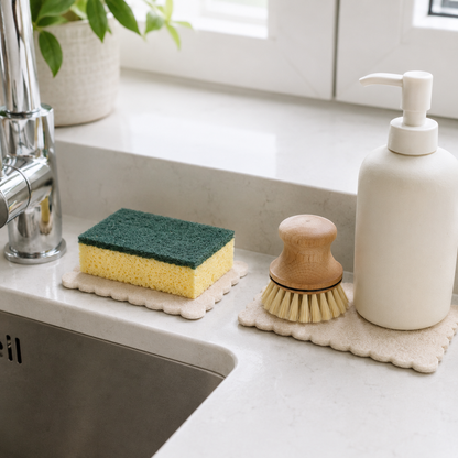 Scalloped Absorbent Sink Mats