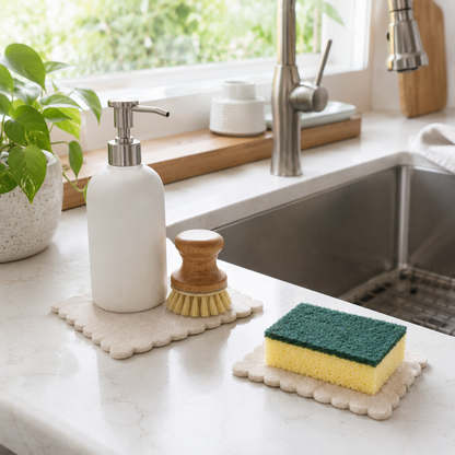 Scalloped Absorbent Sink Mats