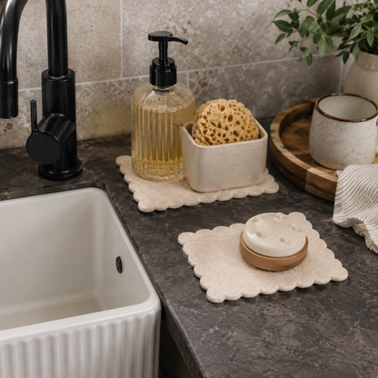 Scalloped Absorbent Sink Mats