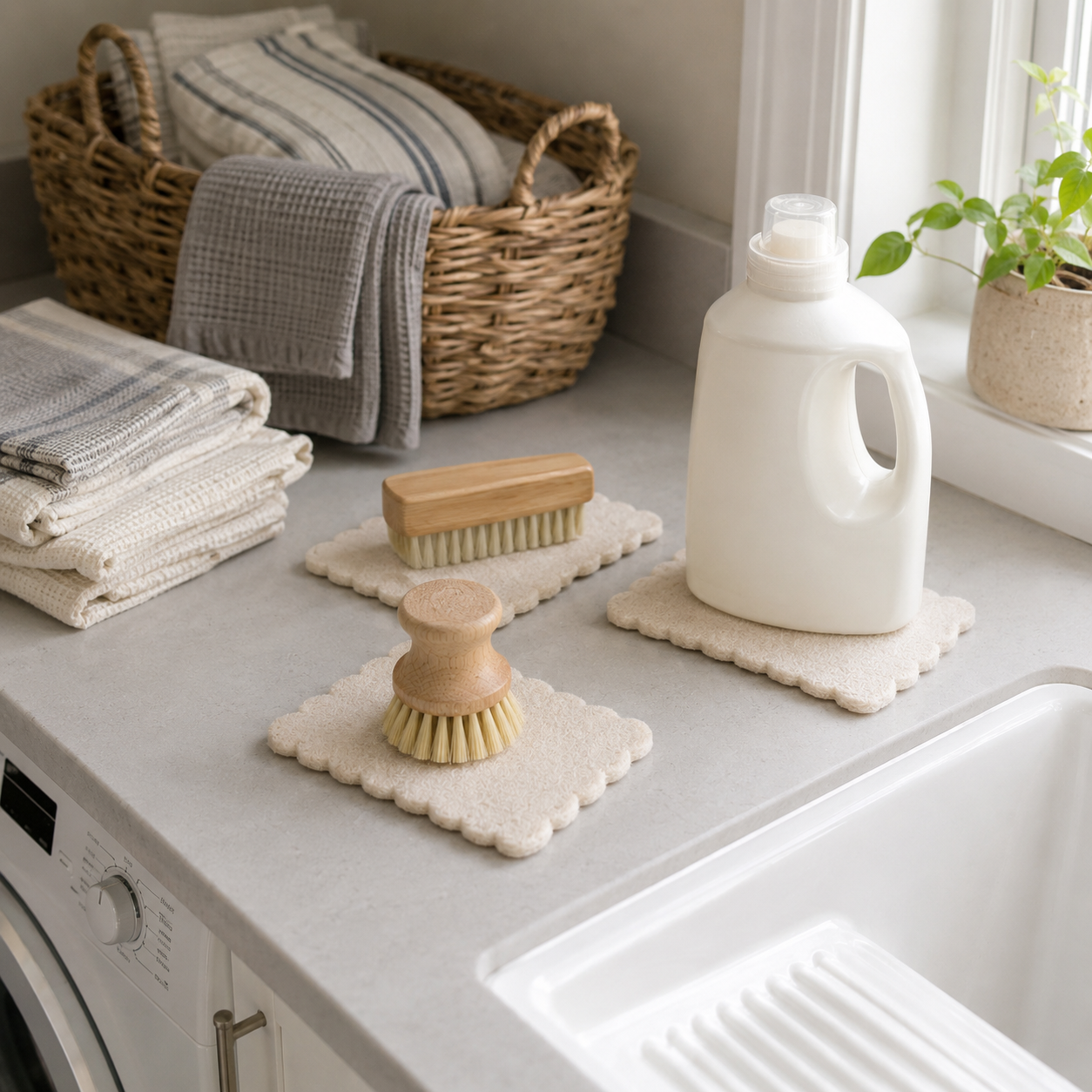 Scalloped Absorbent Sink Mats