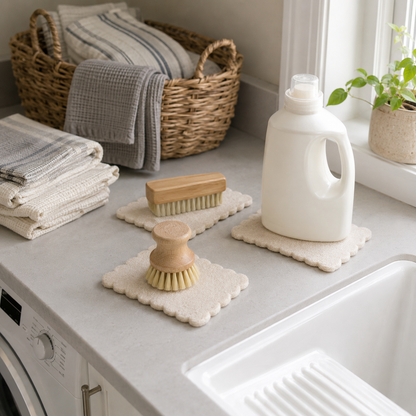 Scalloped Absorbent Sink Mats