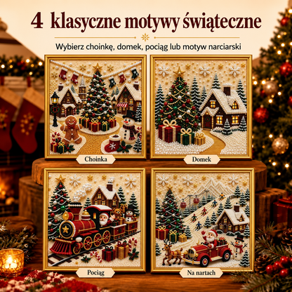✨ Zestaw do tworzenia świątecznych obrazów z perełek 3D – Relaksująca kreatywna zabawa DIY